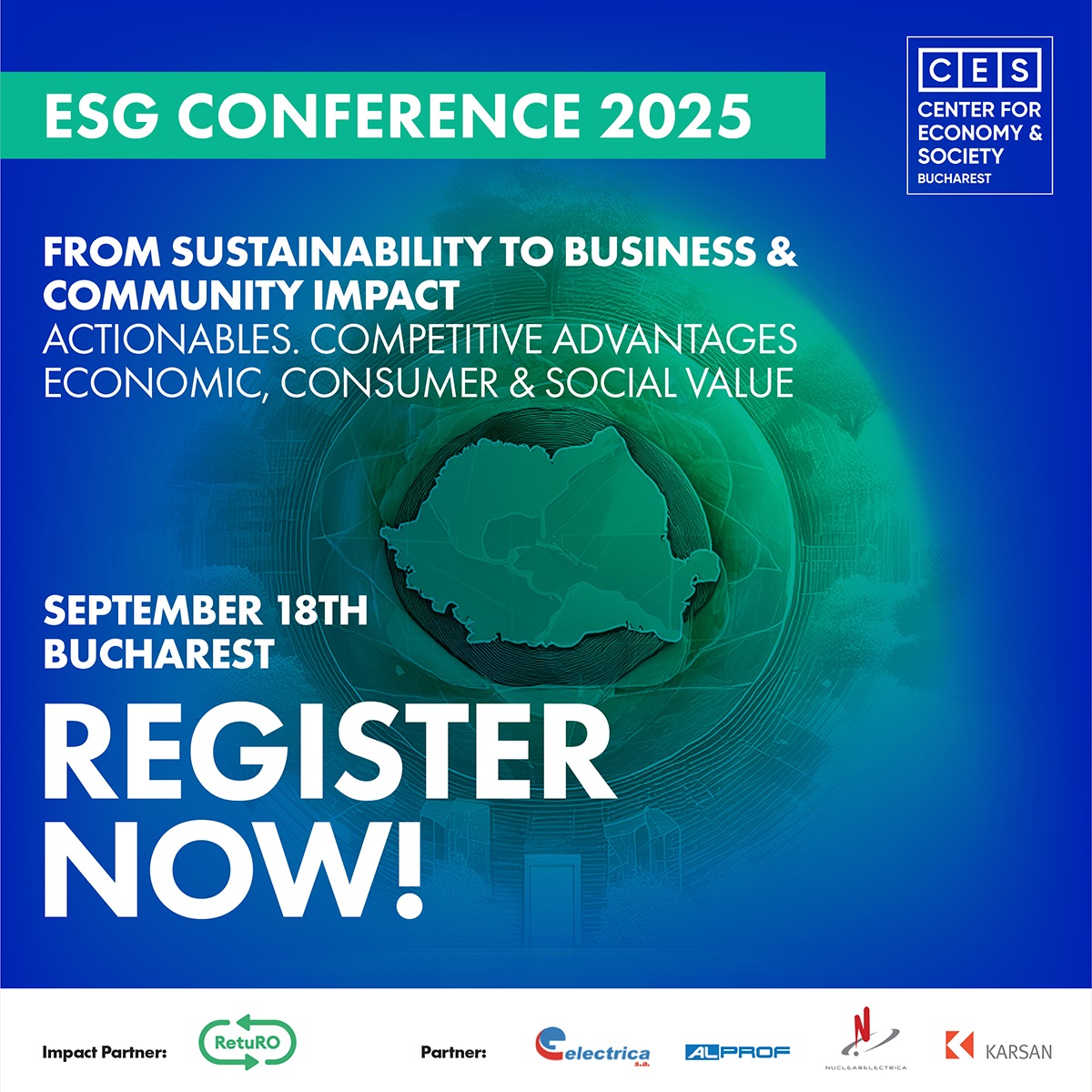Urmeaza CES ESG Conference: Palatul Parlamentului din Bucuresti, Joi, 18 Septembrie